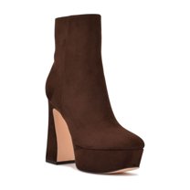 JESSICA SIMPSON Womens Beige Front Notch Embellished Zadie Pointed Toe Stacked Heel Slip On Western Boot M main image 0