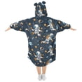 thumbnail image 2 of Dailycode Wearable Blanket Hoodie Oversized Sherpa Flannel Blankets with Pocket for 3-14 Year Old Cartoon Astronauts Star Planet, 2 of 7