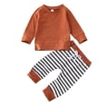 thumbnail image 1 of Bébé Garçon Coton Sweat-Shirt à Manches Longues + Leggings à Manches Longues Rayés, 1 of 7