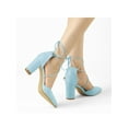 thumbnail image 6 of BLISSFUL STEP Women's Pointy Toe Block Heels Lace Up Pumps, 6 of 8
