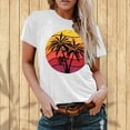 thumbnail image 2 of RKSTN T-Shirts Graphiques pour Femmes Col Rond Manches Courtes Blouse de Plage Hauts Aguichant Impression Régulière Chemises, 2 of 5