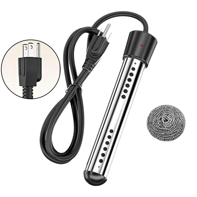 TQEHS Calentador de agua de inmersión eléctrico, calentador de agua de balde, calentador de bañera de piscina eléctrico sumergible portátil de alta potencia para el hogar, cubierta y termostato de ace