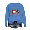 thumbnail image 6 of Xdegoge Oversized Christmas Sweatshirt for Women Crew Neck Long Sleeve Tops Xmas Tree Graphic Shirts Cute Christmas T Shirts for Women Graphic Merry Shirt Women, Blue L, 6 of 6