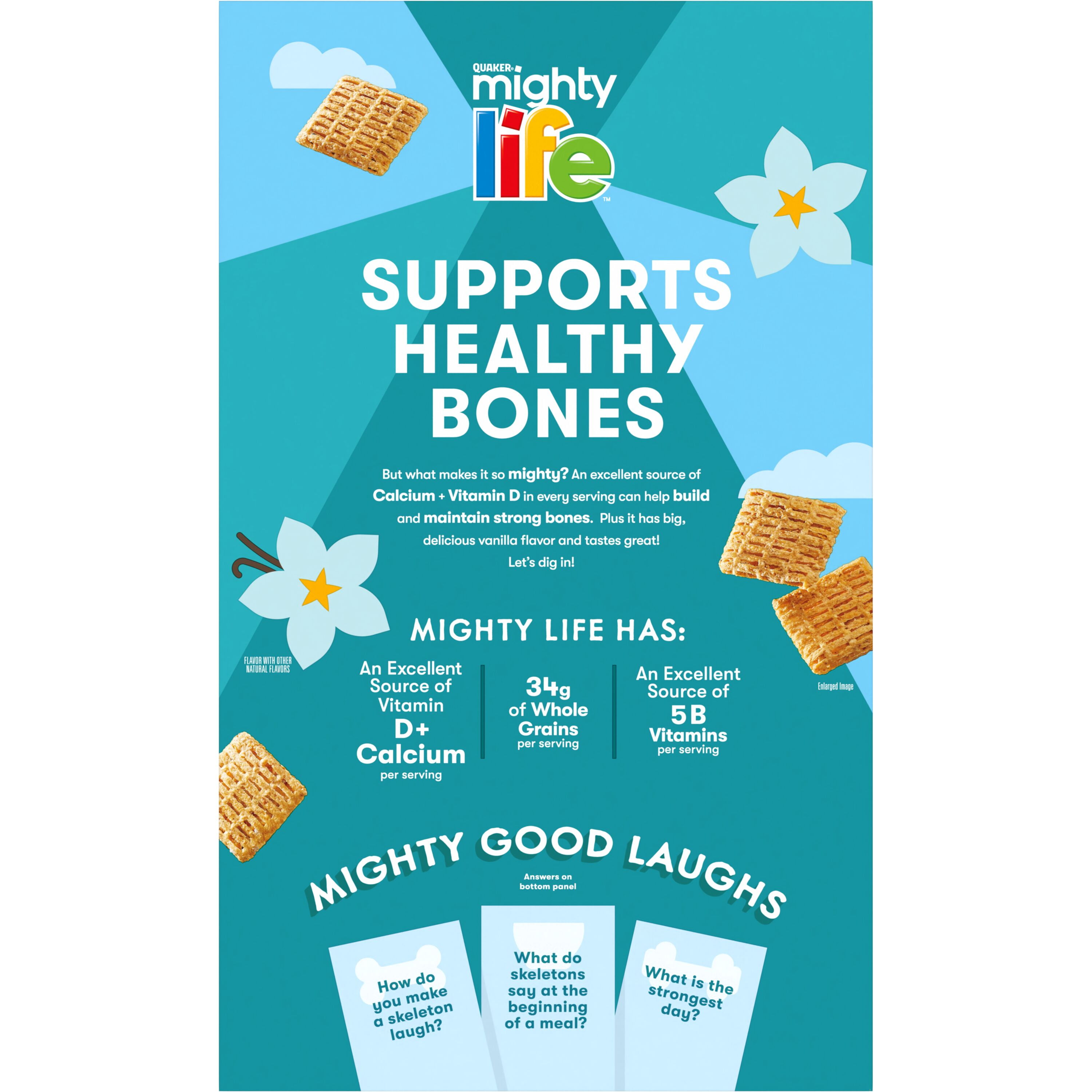 Mighty Life Cereal Vanilla, Supports Healthy Bones, Family Size 22.3 oz