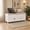White, variant on Storage Bench with 3 Shutter Doors, Removable Cushion and Hidden Storage, White