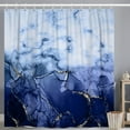 thumbnail image 2 of Navy Blue Shower Curtain, Abstract Marble Shower Curtain for Bathroom Waterproof Fabric Shower Curtain Set with Hooks-36"W x 72"L (Pack of 1), 2 of 7