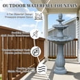 thumbnail image 5 of Kaluomm 48" 3-Tiers Outdoor Water Fountain, Italian Pineapple Large Cascading Waterfall Fountains, Weather-Resistant Resin Freestanding Fountain Features for Garden Patio Backyard, Gray, 5 of 10