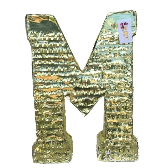 APINATA4U 20" Tall Letter M Pinata Gold Color Great For Anniversary Birthday