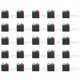 thumbnail image 1 of 100Pcs LED Plastic Holder DualHole Black Square 90 Degree Curved Base with Red Green Light 3mm, 1 of 4