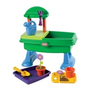 Garden Table Includes 4 flower pots, 2 soil discs, 2 flowers, 1 tray, 1 sifter tray, 1 rake, 1 shovel, 1 watering can