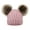 Blue, variant on Kids Pom Pom Hat Fleece Girls Winter Beanie Hat Kids Beanie Hat, Pink