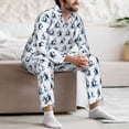 thumbnail image 5 of Salouo Skiing Penguin Funny Print Button-Front Long Sleeve Pajama Set for Men, Soft 2Pjs Men's Long Sleeve Sleepwear -Medium, 5 of 7