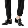 thumbnail image 5 of Dynadans Men's Latin Dance Shoes Black Leather Sole Ballroom Tango Salsa Character Shoes, 5 of 6