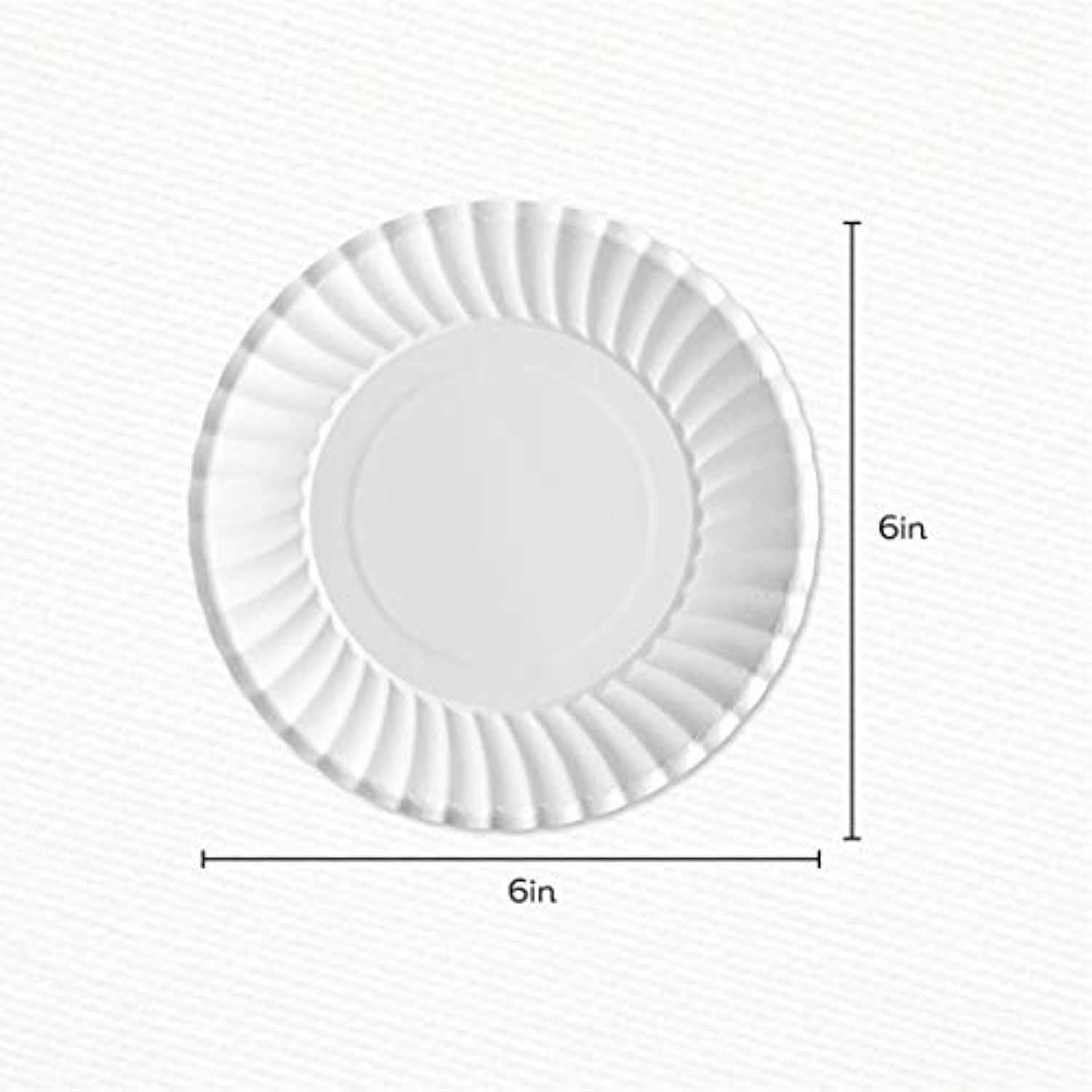 Plasticpro Disposable White Uncoated Paper Plates 6 inch Pack of 200
