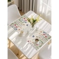 thumbnail image 5 of Spring Floral Placemats Set of 12, Pink Blue Flowers Butterfly Rustic Placemats for Dining Table, Place Mats for Kitchen Tabletop, Waterproof Wipeable Dining Table Mats Set, 5 of 9