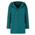 thumbnail image 3 of Bixock Winter Pea Coats for Women Peacoat Jacket Hooded Solid Color Long Sleeve Button Front Side Pocket Warm Outerwear for Women Clothings, 3 of 6