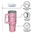 thumbnail image 4 of Pink Breast Cancer and Love Tumbler with Handle and Lid,40oz Double Wall Vacuum Insulated Tumbler,Cups Gift for Women and Men, 4 of 7