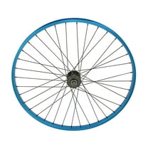 Bike 29 x 30mm Alloy Front Wheel 36 Spoke 14G Blue 3/8 Axle Double Wall Blue.