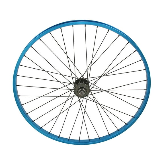 Bike 29 x 30mm Alloy Front Wheel 36 Spoke 14G Blue 3/8 Axle Double Wall Blue.