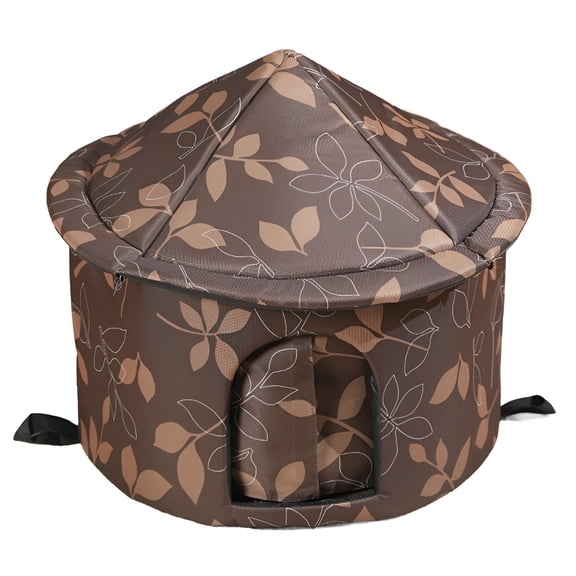 XIBUFE Heated Outdoor Cat House, Waterproof Winter Shelter with Wind Protection, Small 11.8 x 15.7 Inch Pet Tent for Outside Cats, Quick Assembly