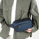 thumbnail image 4 of Bandolera impermeable de nylon para hombre | Mochila deportiva ligera de hombro | Compartimento espacioso, puerto para auriculares | Gris Azul, Negro Durable Travel Messenger de 28x15x9cm, 4 of 6