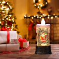 thumbnail image 2 of HCTSHG Christmas Snow Globe with Lighted Flying Santa, Musical Snow Water Lantern, Swirling Glittering Home Decoration and Gift, Battery or USB Powered, 2 of 9