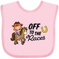 thumbnail image 3 of Inktastic Off to the Races with Cowgirl on Horse Girls Baby Bib, 3 of 4