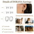 thumbnail image 5 of DORANA 3 Pairs 18K White Gold Plated Butterfly Stud Earrings for Women CZ Hypoallergenic S925 Sterling Silver Post Hoop Earrings Birthday Graduation Mothers Day Jewelry Gifts Teen Her Wife Mom, 5 of 6