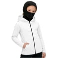 thumbnail image 3 of Teen Summer Balaclava Hoodie Jackets Sun Protection Long Sleeve Zip Up Double Hooded Coats Kids Casual Loose Solid Color Outwear, 3 of 4