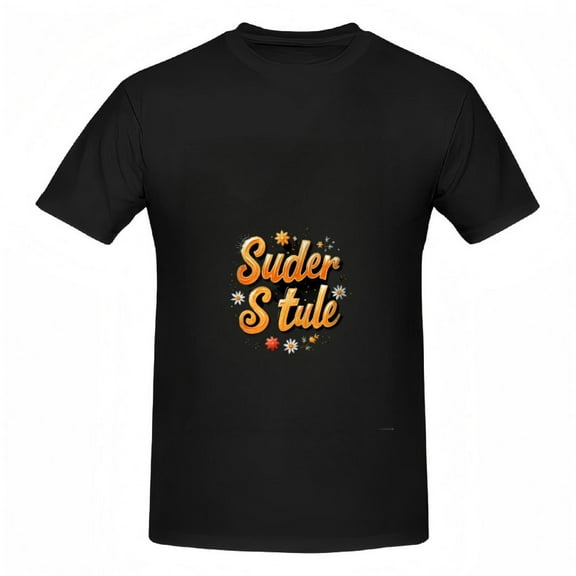 Stylish Women's Cotton Short Sleeve T-Shirt with ' Suder Stule ' Gradient Design & Floral Accents - Perfect Tee Top for Casual Wear