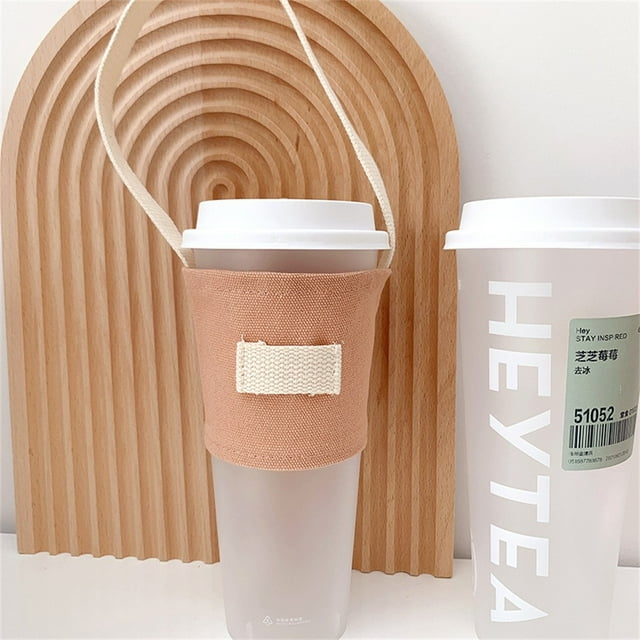 Canvas Reusable Bubble Boba Milk Tea Coffee Drinks Cup Bag Holder Portable