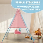 G TALECO GEAR 3-in-1 Toddler Swing Sets for Backyard, Comfy Baby Swing Outdoor Indoor, Kids Swing with Metal Stand, Pink
