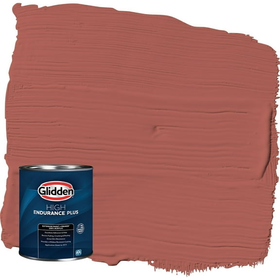 Glidden HEP Pizza Pie / Red Satin Exterior Paint with Primer, 1 Quart