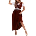 thumbnail image 3 of WTXUE Robes pour Femmes en Liquidation, Col Rond Germany Oktoberfest Robe Rétro pour Femmes Robe Robe de Performance sur Scène Manches Courtes (Rouge, TG), 3 of 5