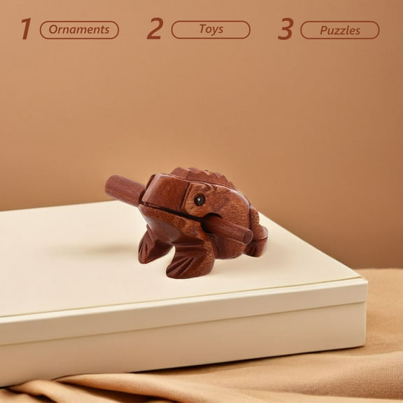 OUNONA Wood Frog Guiro Rasp Handmade Wooden Frog Percussion Instruments Animal Shaped Funny Instruments Thailand Home Office Decoration