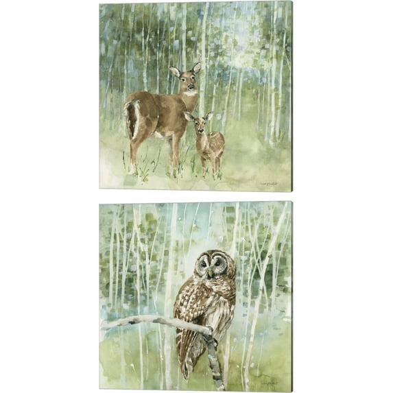 Great Art Now Nature's Call by Lisa Audit 2 Piece Canvas Art Set Each 14"W x 14"H