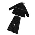 thumbnail image 2 of Split Rain Jacket Pants Set Black Oxford Single Layer Detachable Brim Raincoat Set for Outdoor XL, 2 of 8