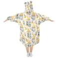 thumbnail image 2 of Dailycode Wearable Blanket Hoodie Oversized Sherpa Flannel Blankets with Pocket for 3-14 Year Old Gnomes and Lemon, 2 of 7