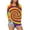Z16-Multicolour, variant on Women's Long Sleeve Shirt Colourful Rainbow Print T-Shirt Round Neck Tops 70s Hippie Carnival Fancy Dress Outfit Tunic Blouse Casual Streetwear