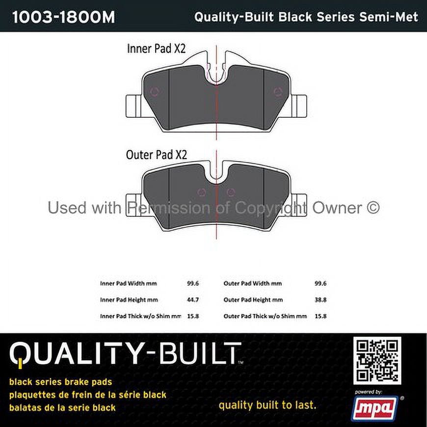 Mpa Electrical 1003-1800M Quality Built Black Series Semi Metallic Brake