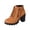 Brown, variant on Women Ankle Boots Round Toe Mid Heel Boots with Side Zip Comfort Matte Shoes for Fall Winter Dating Shopping Casual Outdoor Daily Wear