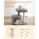 thumbnail image 5 of Árbol para Gatos, Rascador con Plataforma Acolchada, con Tronco de Sisal, para Gatitos, Gris Claro, 5 of 9