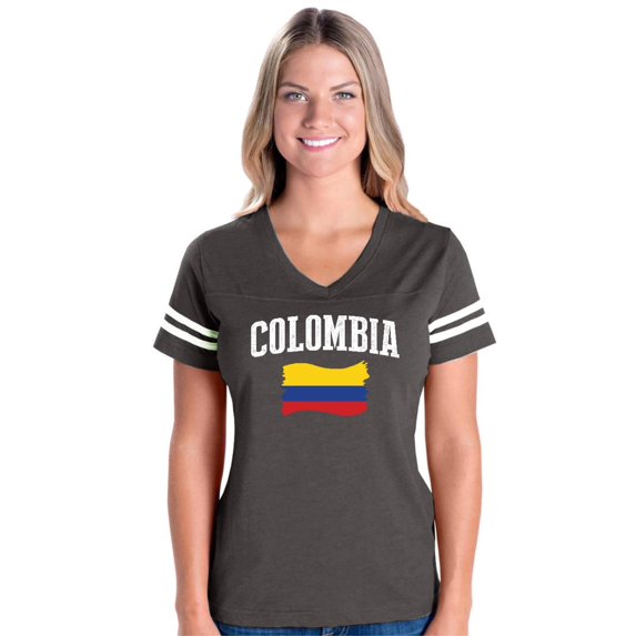 Womens Colombia Football V-Neck T-Shirt