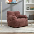 thumbnail image 4 of Bean Bag Chair for Adults and Kids, Bean Bag Chair with Arms, Comfy Accent Bean Bag Chair, Lazy Sofa Couch with Teddy Fabric  for Living Room, Bed Room and Office, Bean Paste Red, 4 of 7