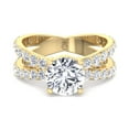 thumbnail image 2 of Madagascar - Moissanite Round Cut Lab Diamond Engagement Ring With Double Band, 2 of 4