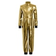 thumbnail image 3 of Raenseen Kids Boys Metallic Racing Jumpsuit Racing Suit Race Car Driver Moto Gear Jersey Set Gold 8, 3 of 6
