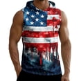 thumbnail image 4 of GrmtClth Usa Flag Hooded Tank Tops for Men Independence Day 4th Of July Slim Fit Gym Hoodie Sleeveless Soft Muscle Shirts Sporty Bodybuilding Clothing Light Blue 3XL, 4 of 7