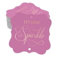 thumbnail image 1 of Inkdotpot Real Rose Gold Foil Let Love Sparkle Wedding Tags Favor Bracket Shape Hang Pack Of 50 Paper Tags, 1 of 6