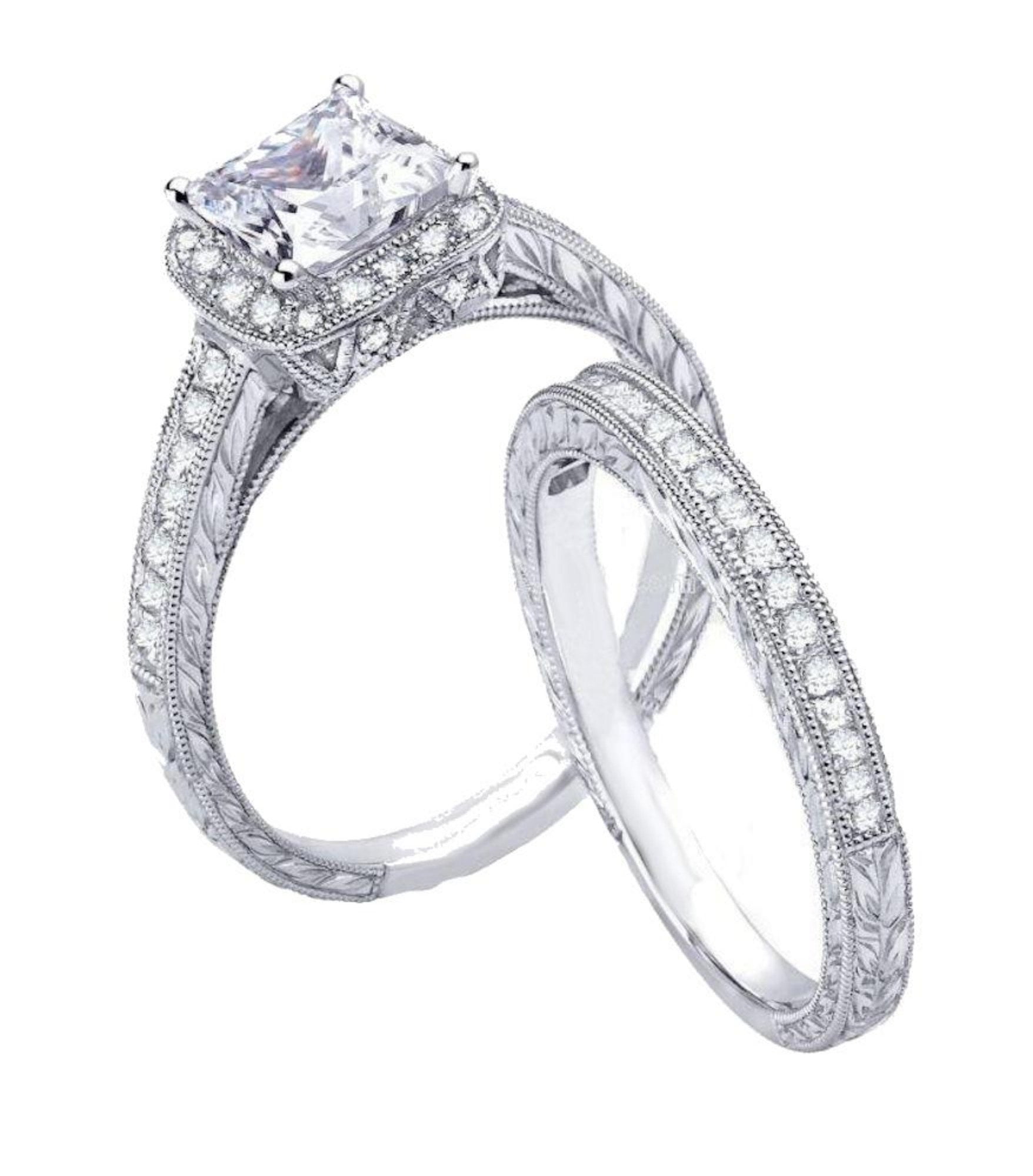925 Sterling Silver Vintage Style Wedding Engagement Ring Simulated Diamond 925 Sterling Silver Vintage Style Wedding Engagement Ring Simulated Diamond