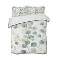 thumbnail image 2 of Quilts Twin Size, Eucalyptus Leaves Soft Comforter Bedding Set for Bed, Green Gold Spring Botanical Branch Lightweight Quilted Bedspread with Pillow Cover(2 Pieces) for All Season, 68x86 Inch, 2 of 6